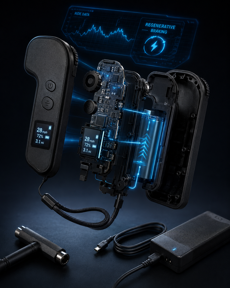 OLED remote + regenerative braking