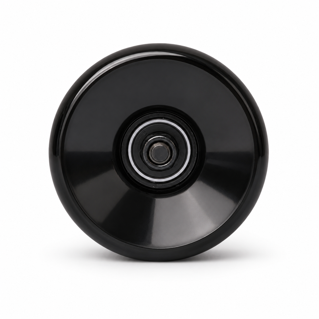 A glossy black round wheel shown from the front on a clean white background, for the Nova Journ-E 