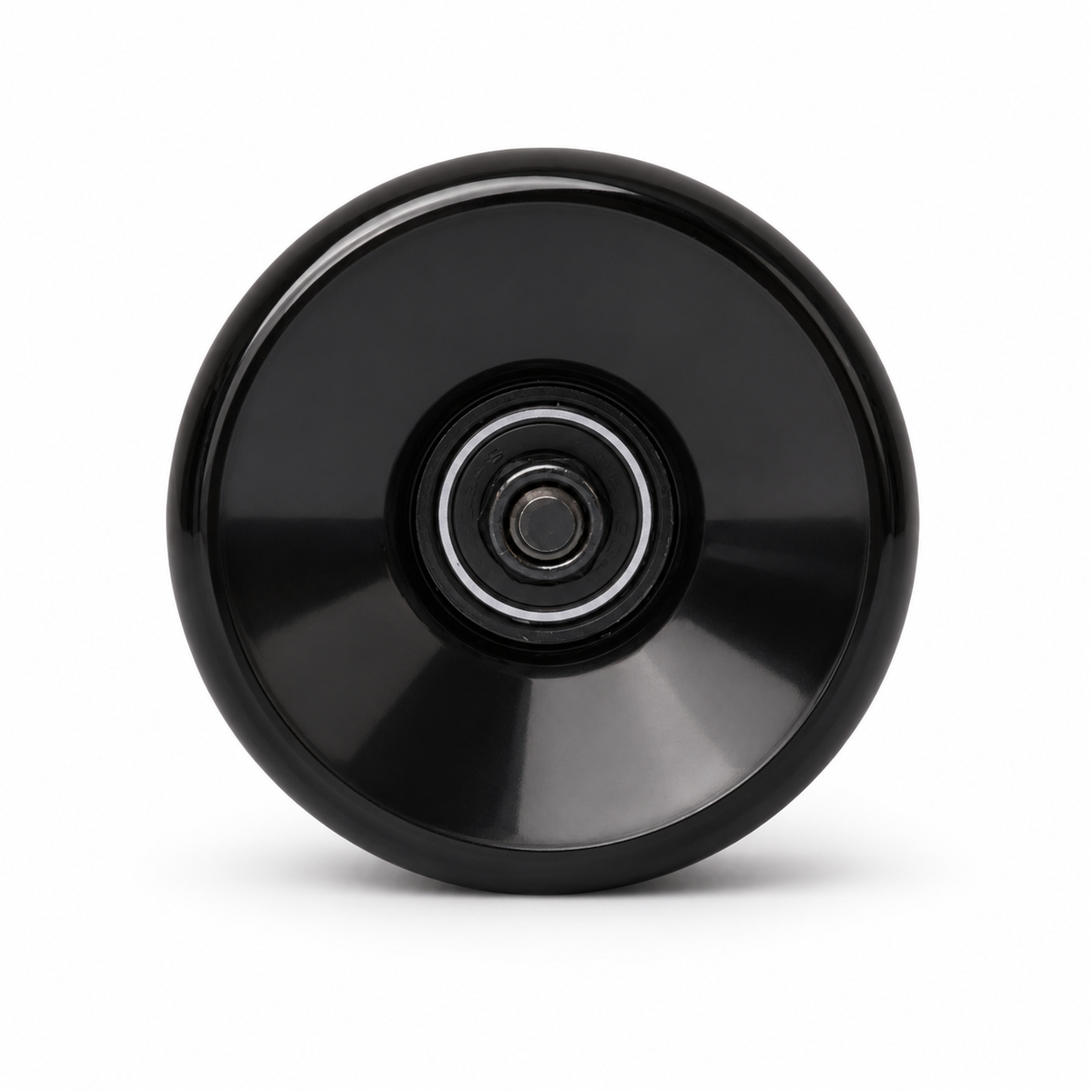 A glossy black round wheel shown from the front on a clean white background, for the Nova Journ-E 
